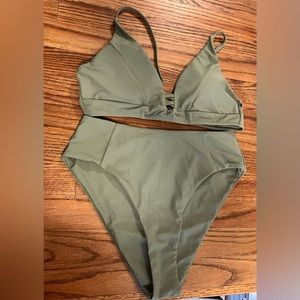 NEVER WORN Green Two Piece Bathing Suit